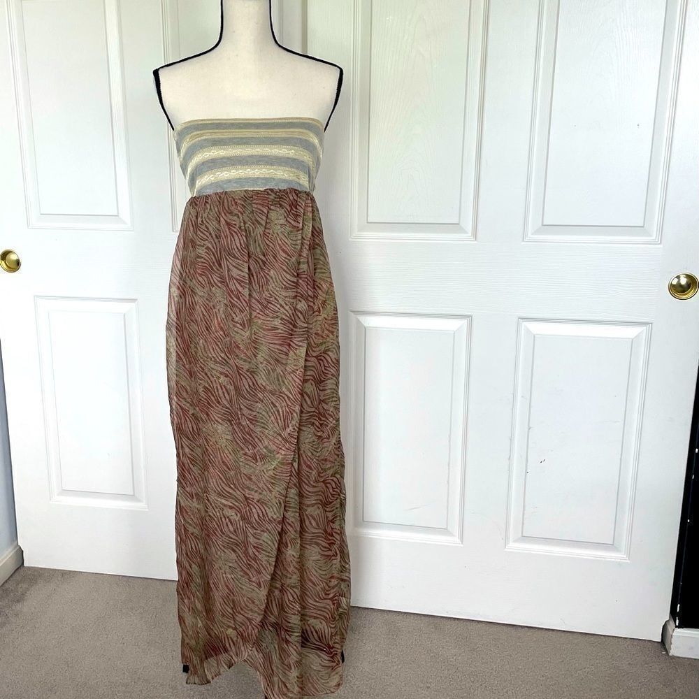 Theme Maxi Mixed Media Dress, Large